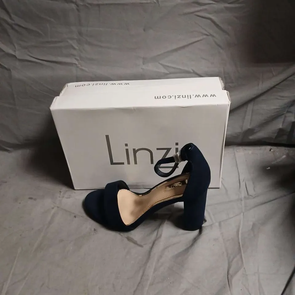 LINZI NAVY SUEDE HIGH-HEELED SHOES - SIZE UK 6