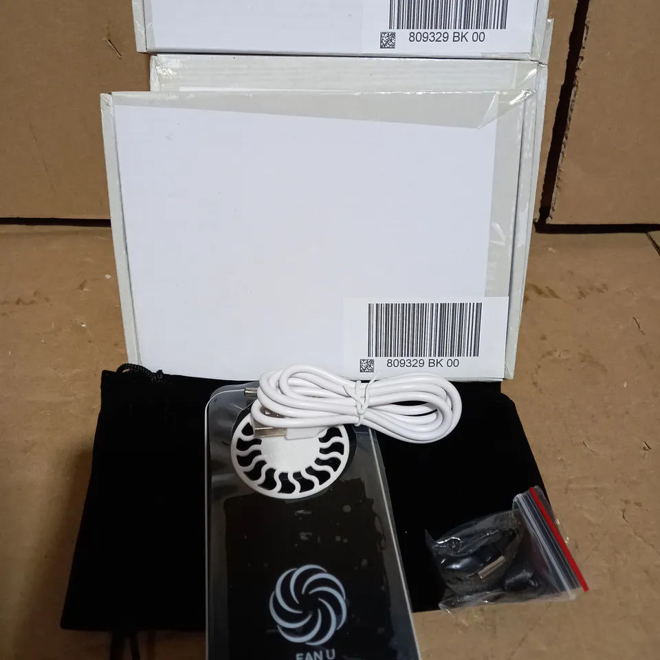 LOT OF 5 FAN U PORTABLE & RECHARGEABLE FANS - BLACK