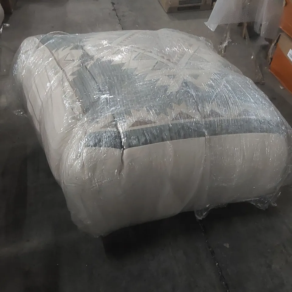 GALLERY DIRECT SIMPLY GREEN AZTEC KILLIM POUFFE IN GREY