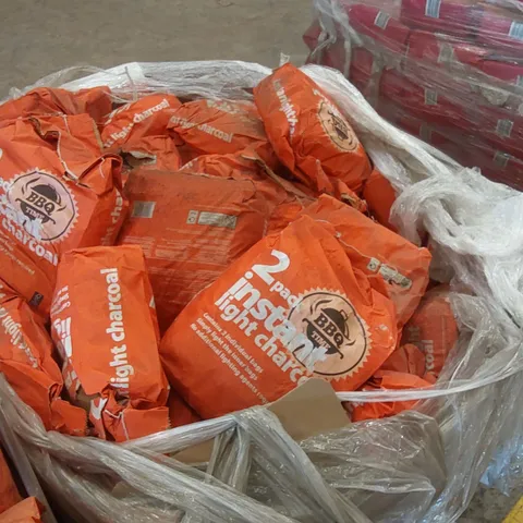 PALLET CONTAINING A LARGE QUANTITY OF CHARCOAL BRIQUETTE BAGS 