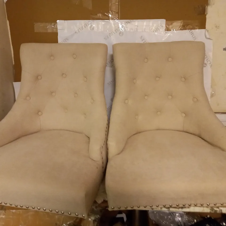 PAIR OF WARWICK DINING CHAIRS - NATURAL/OAK (1 BOX) RRP £299.99