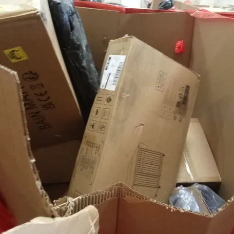 PALLET OF ASSORTED HOUSEHOLD GOODS AND PRODUCTS TO INCLUDE; CABINET ON WHEELS, CEILING FAN WITH LIGHT,AREA RUG