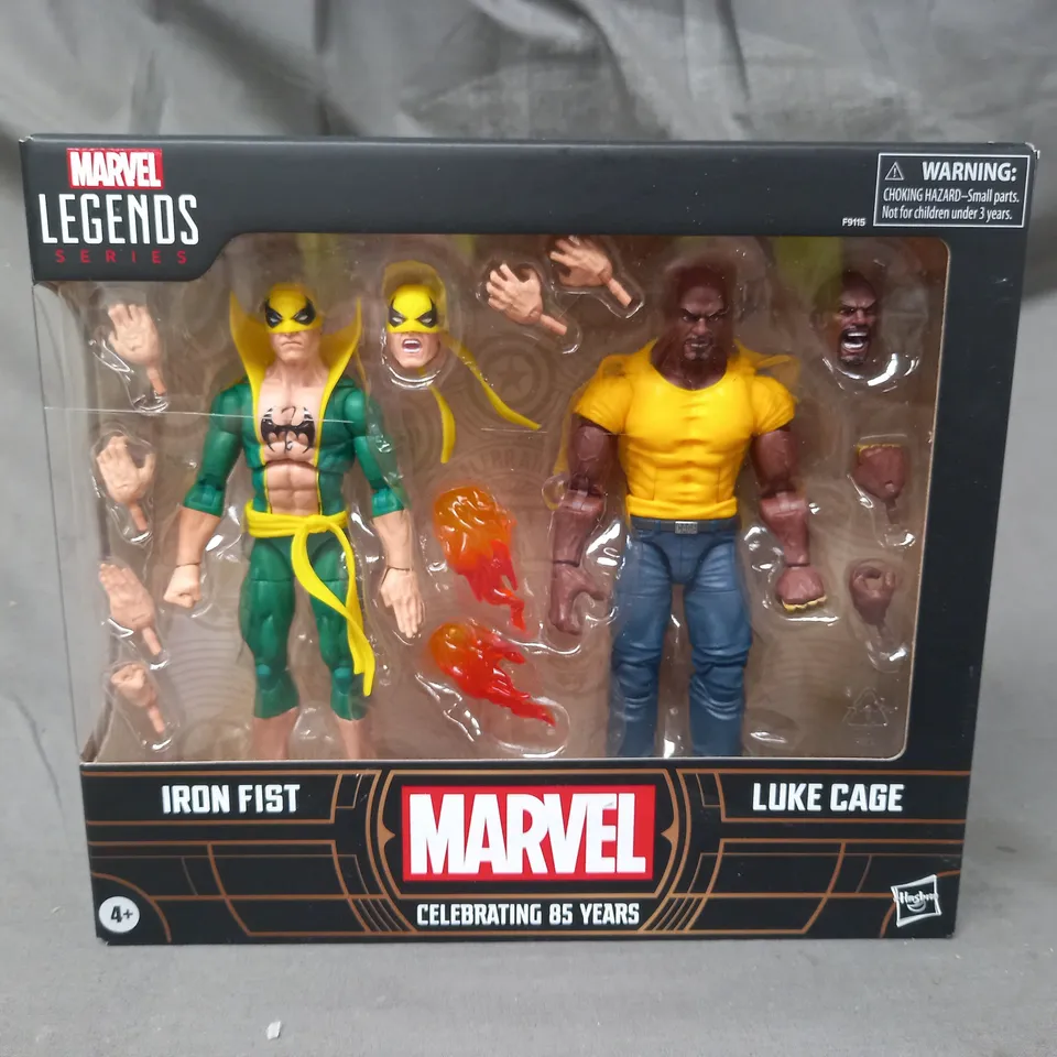 BOXED MARVEL LEGENDS SERIES SET OF 2 COLLECTIBLE FIGURES - IRON FIST & LUKE CAGE