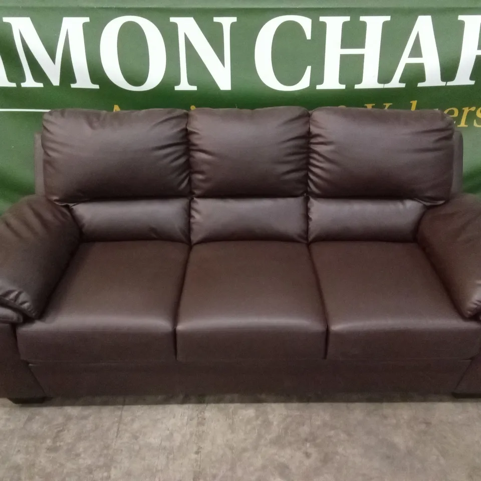 VERONA FAUX LEATHER 3 SEATER SOFA