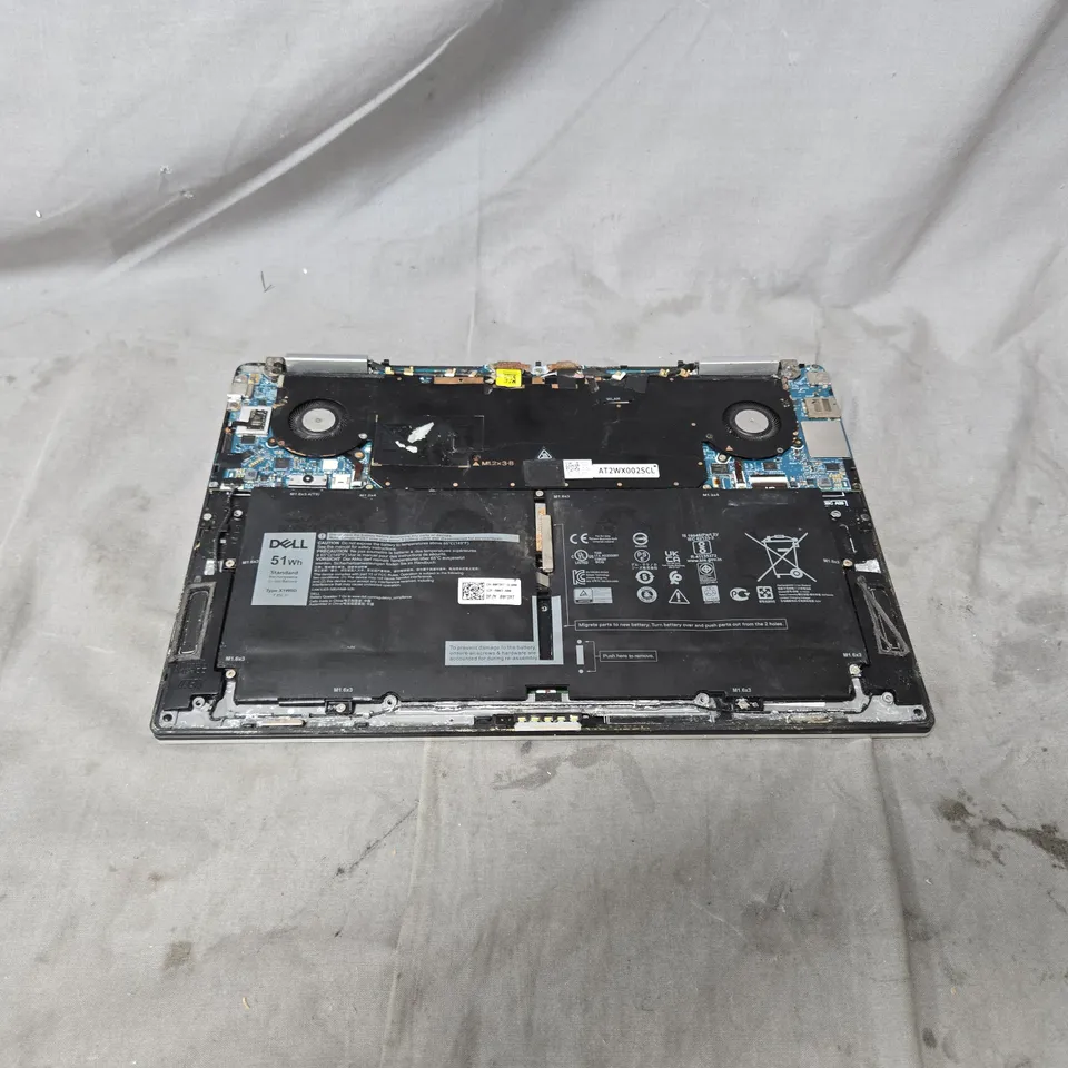 DELL LAPTOP – SILVER, BLACK KEYBOARD. NO BACK TO LAPTOP