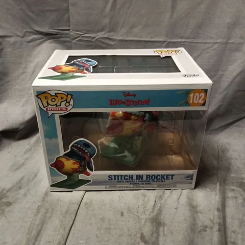 BOXED FUNKO POP RIDES STITCH IN ROCKET VINYL FIGURE - 102