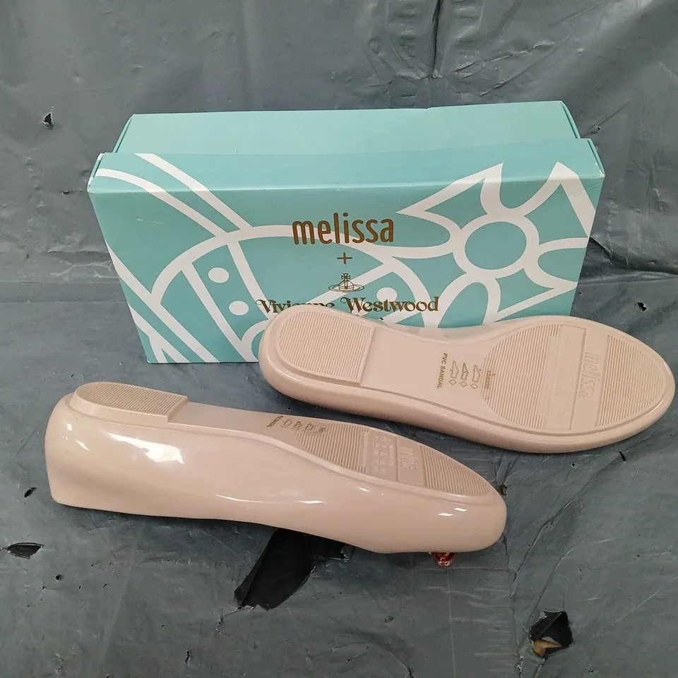 BOXED PAIR OF MELISSA + VIVIENNE WESTWOOD SPACE LOVE BLUSH CUT OUT ORB SIZE 38 
