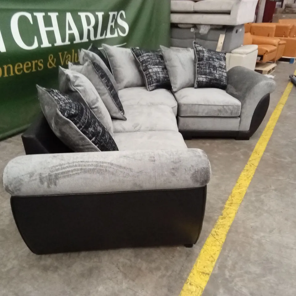 LANA FABRIC AND FAUX LEATHER RIGHT HAND CORNER GROUP RRP £1109