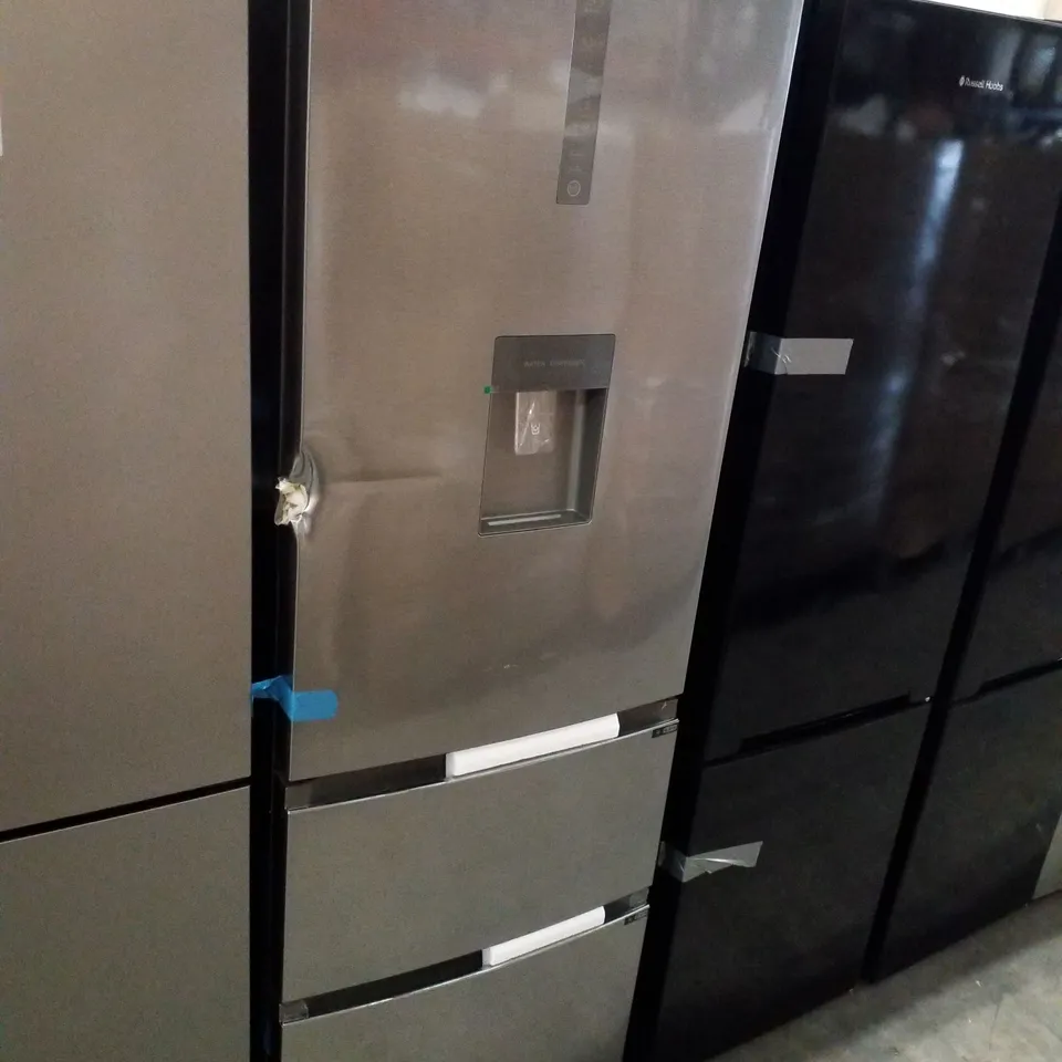 HAIER FREESTANDING FRIDGE FREEZER 3 DOORS SILVER - UNPROCESSED RAW RETURN 
