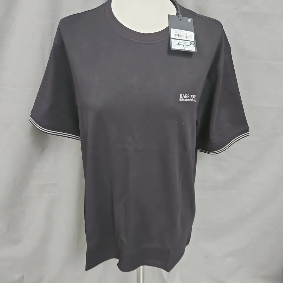 BARBOUR INTERNATIONAL PHILIP TIPPED CUFF TSHIRT IN BLACK SIZE XL