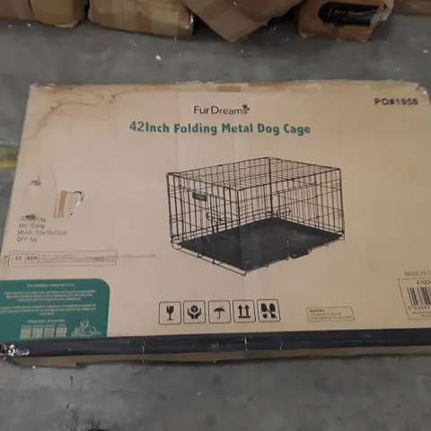 BOXED FUR DREAMS 42INCH FOLDING DOGEP CAGE 