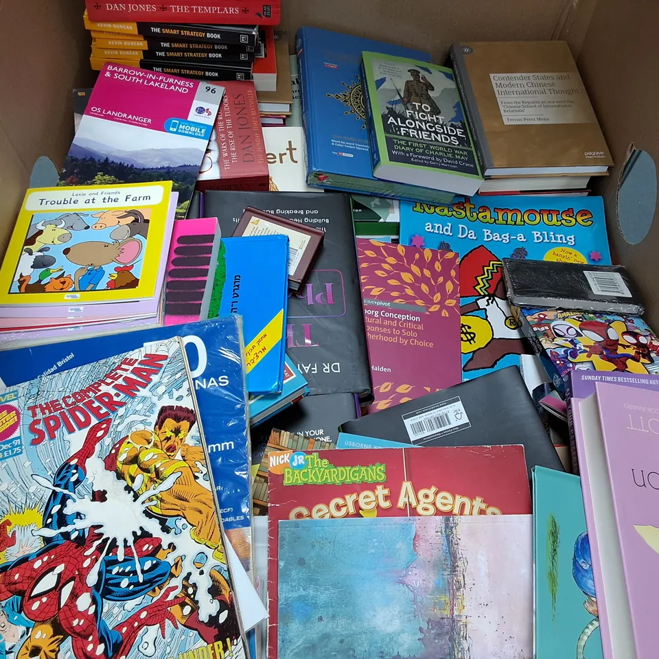 LARGE QUANTITY OF ASSORTED BOOKS TO INCLUDE HIDDEN LONDON, ENCHANTED CROSS STITCH AND THE EXCITEMENTS