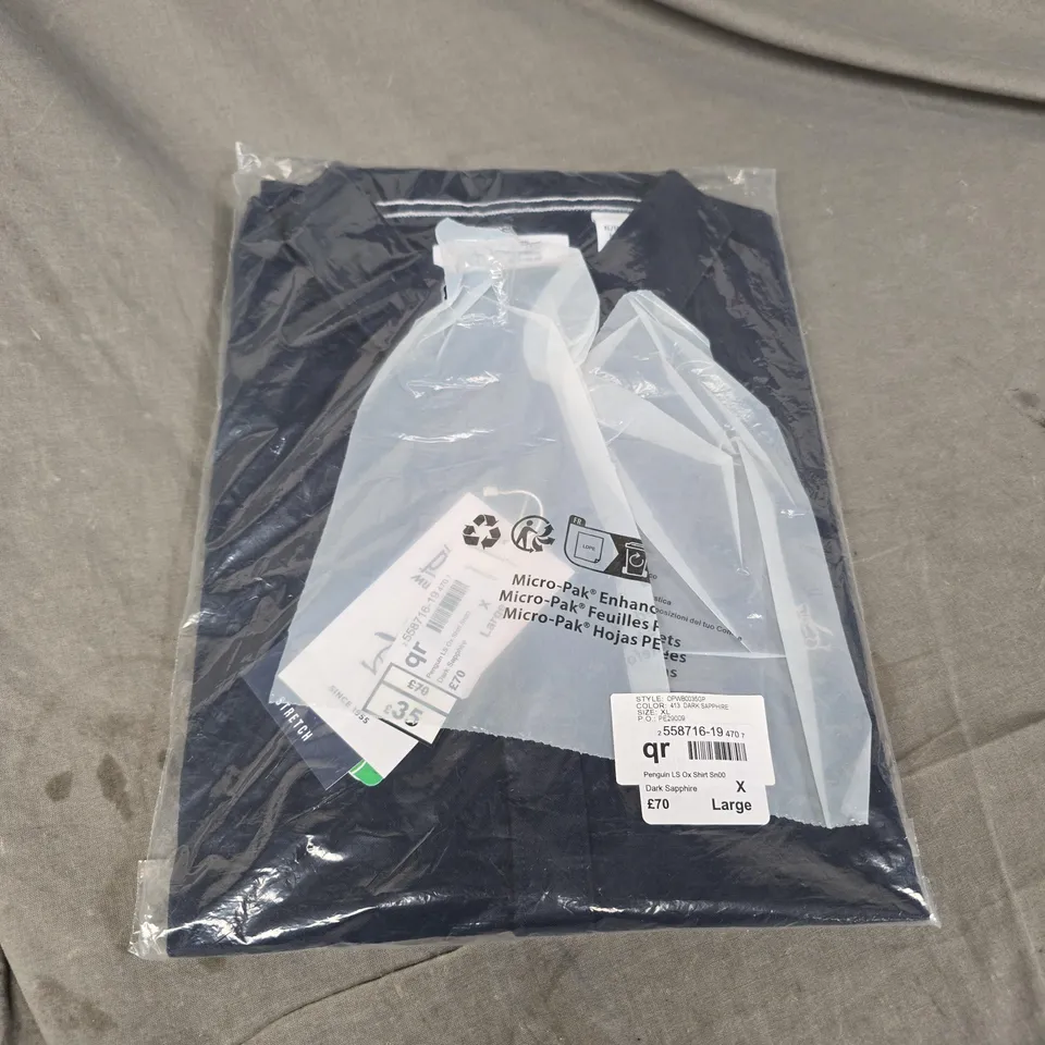 PENGUIN LONG-SLEEVE OXFORD SHIRT – DARK SAPPHIRE, XL