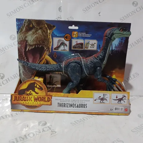 BOXED JURASSIC WORLD DOMINION SOUND SLASHIN' THERIZINOSAURUS 