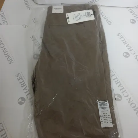 BAGGED JACK AND JONES BIEGE TROUSERS SIZE W30 L32