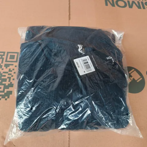 bagged weird fish newport eco quarter zip rib fleece in federal blue size medium