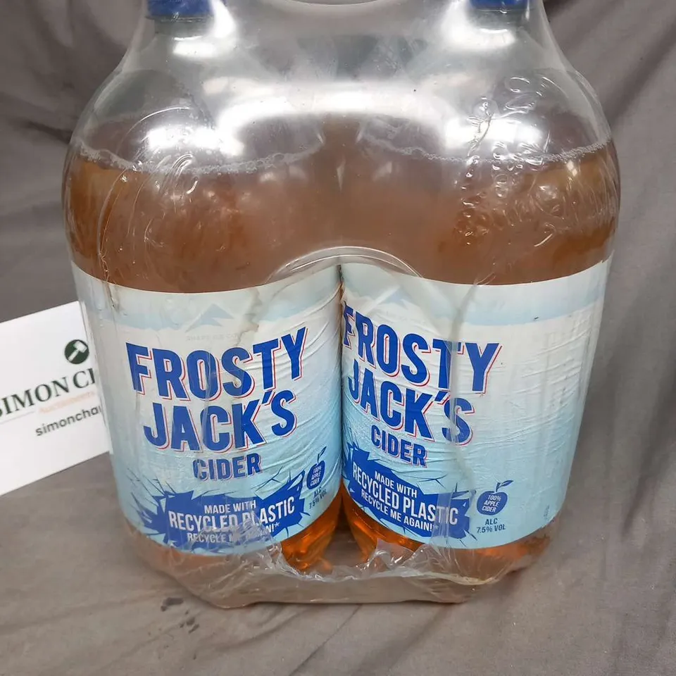FOUR BOTTLES OF FROSTY JACK'S CIDER 2.5L 7.5%