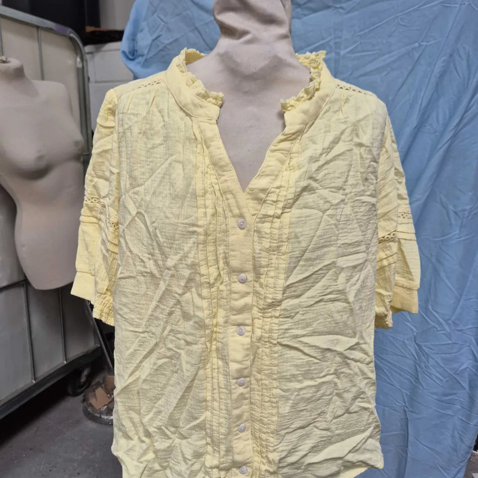 RIVER ISLAND STUDIOS RELAXED YELLOW BLOUSE – UK L