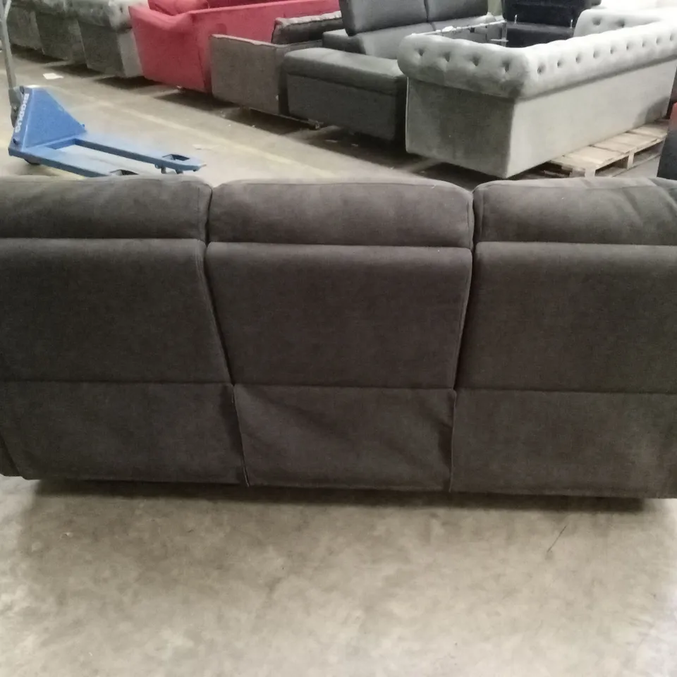 ALBION CHENILLE 3 SEATER HIGH BACK MANUAL RECLINER SOFA - CHARCOAL RRP £679