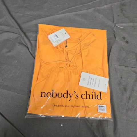 BAGGED NOBODY'S CHILD ASPEN MIDI DRESS PLAIN – ORANGE, UK 10