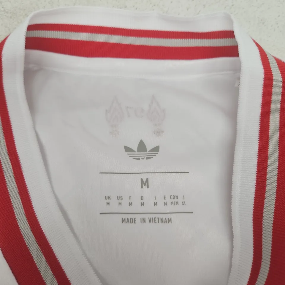 ADIDAS LIVERPOOL FC JERSEY – WHITE WITH RED TRIM, UK SIZE M
