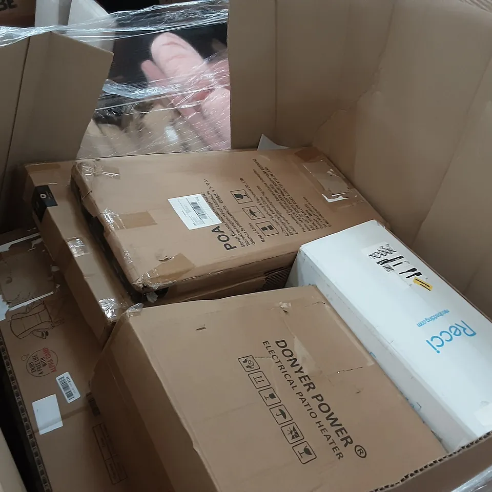 LARGE PALLET OF ASSORTED HOMEWARE ITEMS TO INCLUDE fan light, wire mesh netting, floor lamps etc