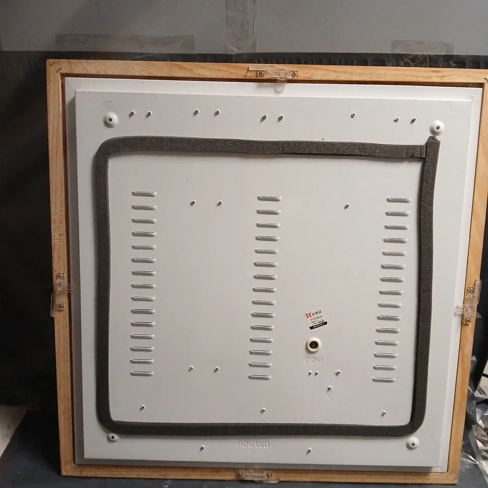 DECORATIVE WALL-MOUNTED LIGHT PANEL WITH GEOMETRIC WOODEN FRAMES (HONLAND LIGHTING LABEL)