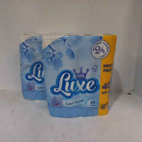 LOT OF 2 40-ROLL PACKS OF LUXE TOILET TISSUE