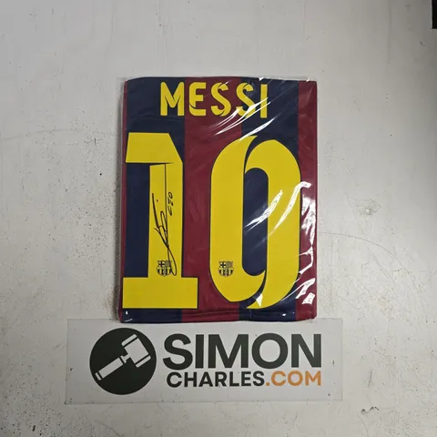 LIONEL MESSI OFFICIAL BACK SIGNED BARCELONA 2014-15 HOME SHIRT - SIZE UNSPECIFIED