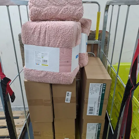 APPROXIMATELY   ASSORTED HOUSEHOLD PRODUCTS TO INCLUDE TEDDY FLEECE DUVET SETS & VACUUM CLEANER FILTER KITS