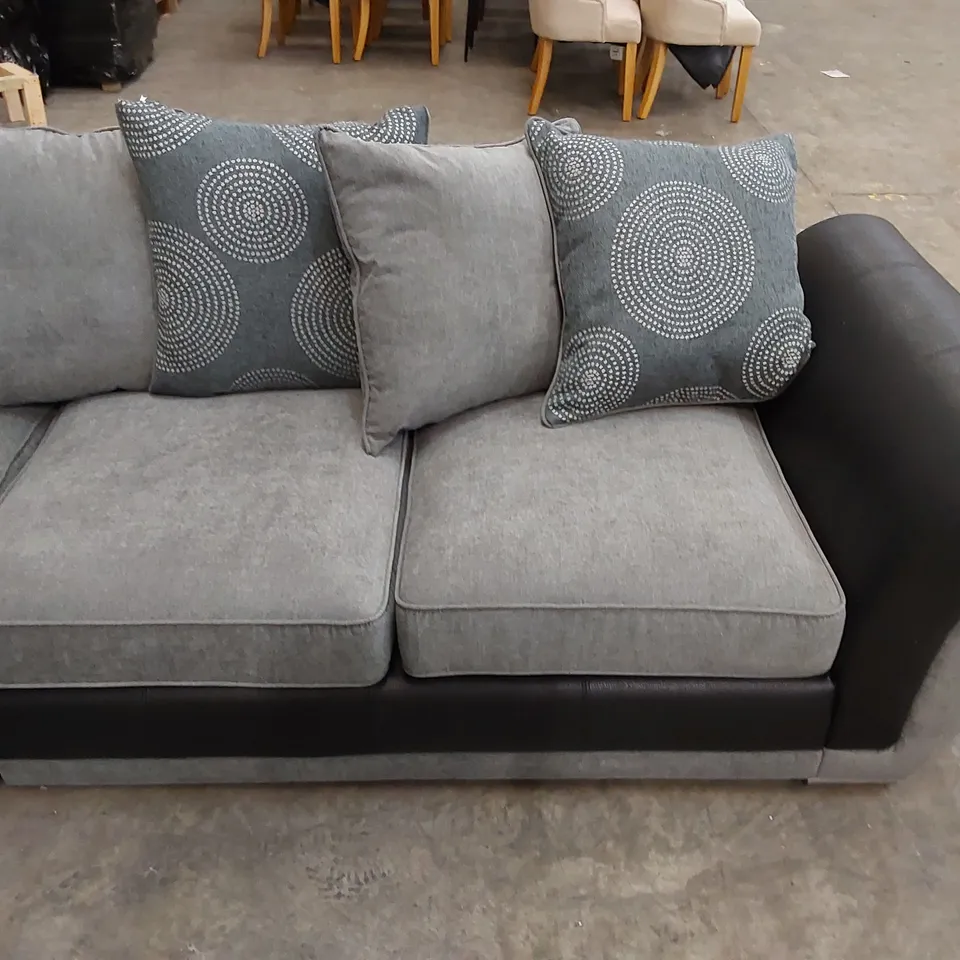 QUALITY DESIGNER DANUBE SCATTERBACK CORNER SOFA - BLACK/GREY
