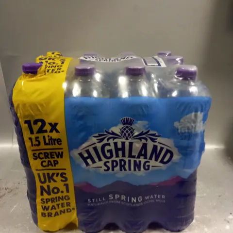 SEALED HIGHLAND SPRING STILL NATURAL SPRING WATER - 12 X 1.5L - COLLECTION ONLY 