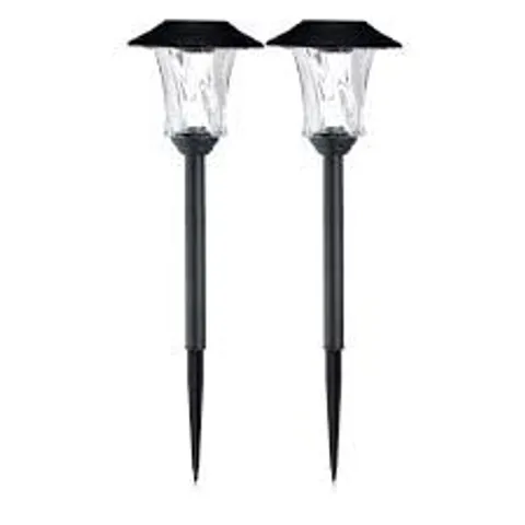 GARDEN REFLECTIONS SET OF 2 MOTION COLOUR CHANGING LARGE GLASS POST LIGHTS