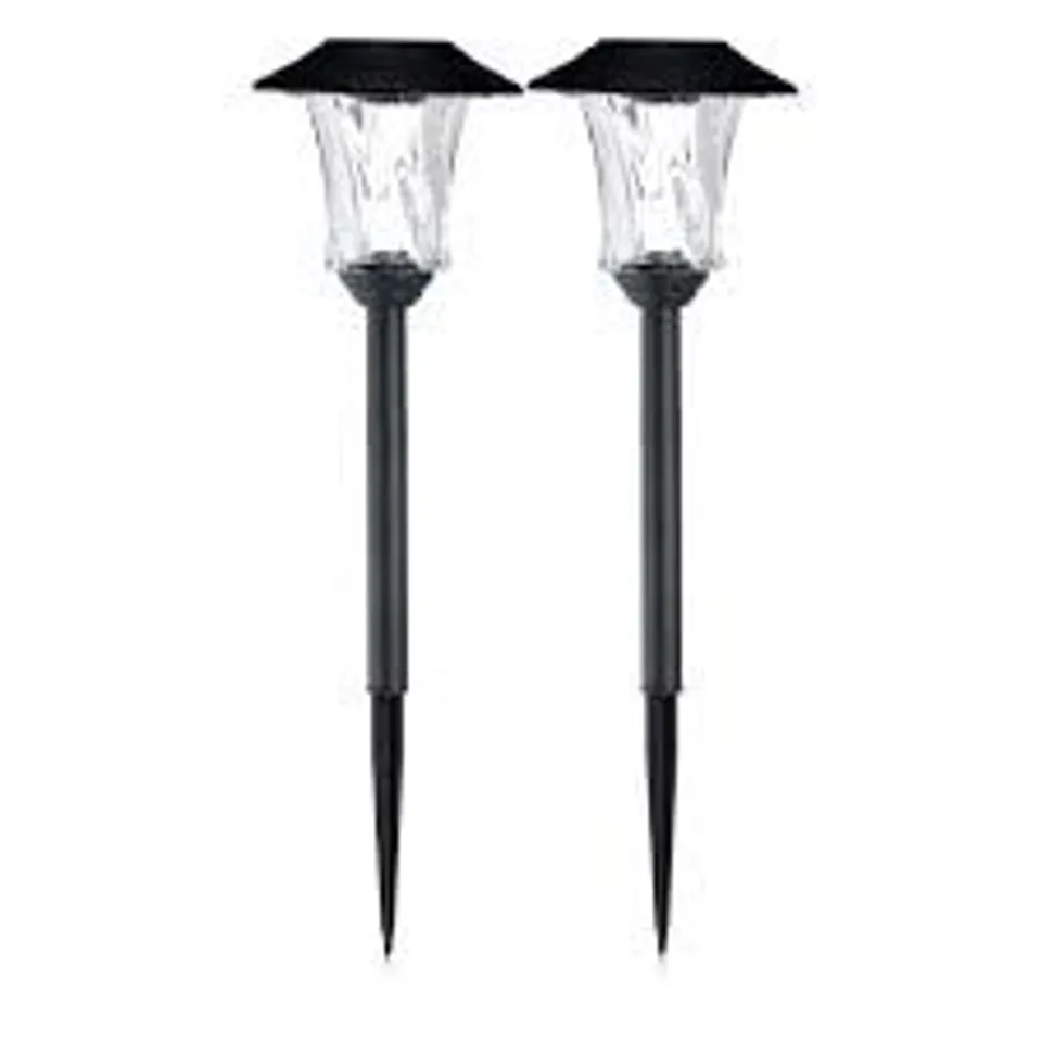 GARDEN REFLECTIONS SET OF 2 MOTION COLOUR CHANGING LARGE GLASS POST LIGHTS