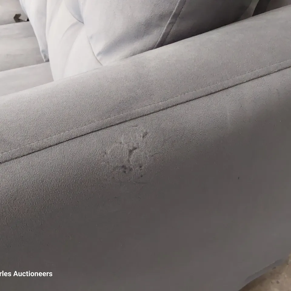 QUALITY BRITISH DESIGNER LOUNGE Co. CHAISE SOFA PLUSH GREY FABRIC 