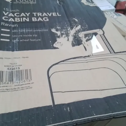 BOXED LUGG 15INCH VACAY TRAVEL CABIN BAG RAVEN