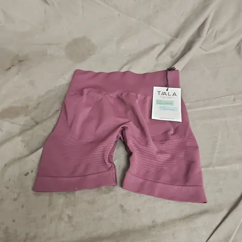 TALA SCULPT SEAMLESS HIGH WAISTED SCRUNCH SHORTS IN PLUM MARL SIZE XS