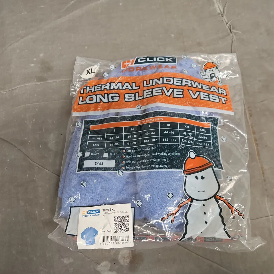 APPROXIMATELY 20 ASSORTED CLICK WORKWEAR THERMAL UNDERWEAR LONG SLEEVE VESTS IN VARIOUS SIZES