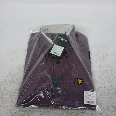 LYLE & SCOTT PLAIN OXFORD SHIRT – HAZE PURPLE, UK SIZE L