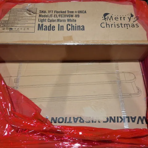 PALLET OF APPROXIMATELY 8 ASSORTED HOUSEHOLD ITEMS TO INCLUDE WALKING VIBRATION PAD,7FT SEASONAL TREE AND FOLDING POOL