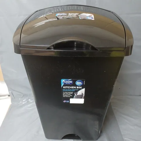 ADDIS 50-LITRE PLASTIC BIN WITH LIFT-UP LID 