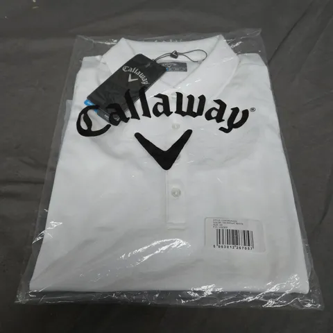 SEALED CALLAWAY WHITE POLO BUTTON SHIRT - SIZE XS