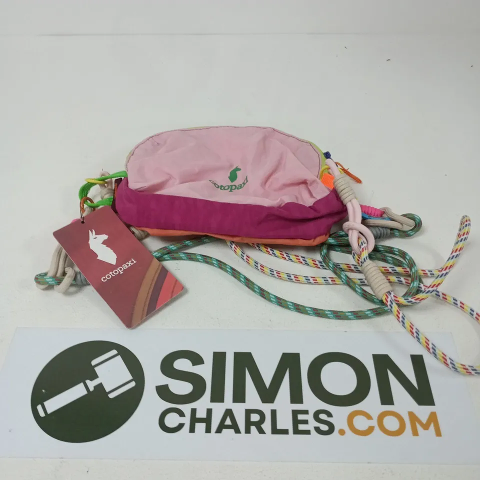COTOPAXI HIP PACK – PINK/PURPLE WITH MULTICOLOUR STRAP