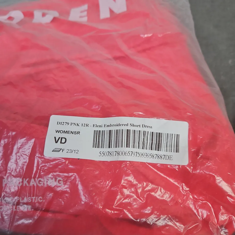 BODEN WOMEN'S EMBROIDERED SHORT DRESS – PINK, UK 12R (D1279 PNK 12R)