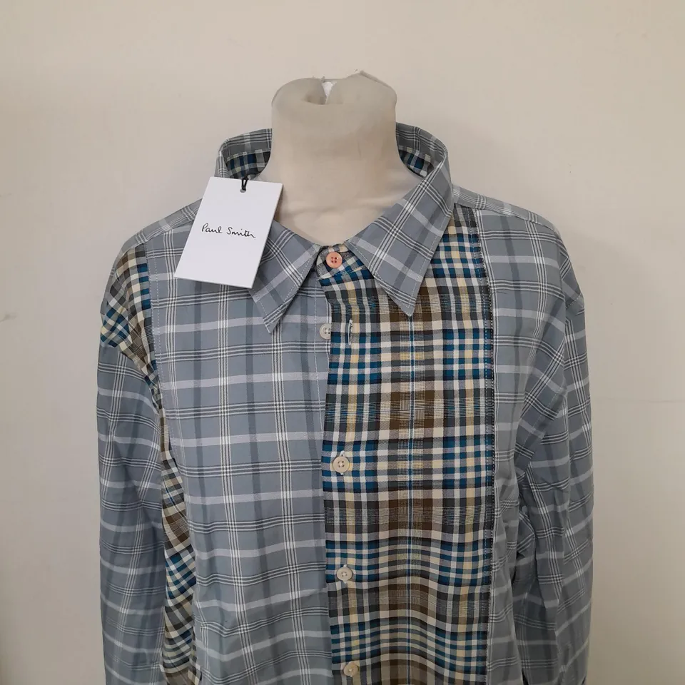 PAUL SMITH BUTTON TARTAN SHIRT SIZE XXL