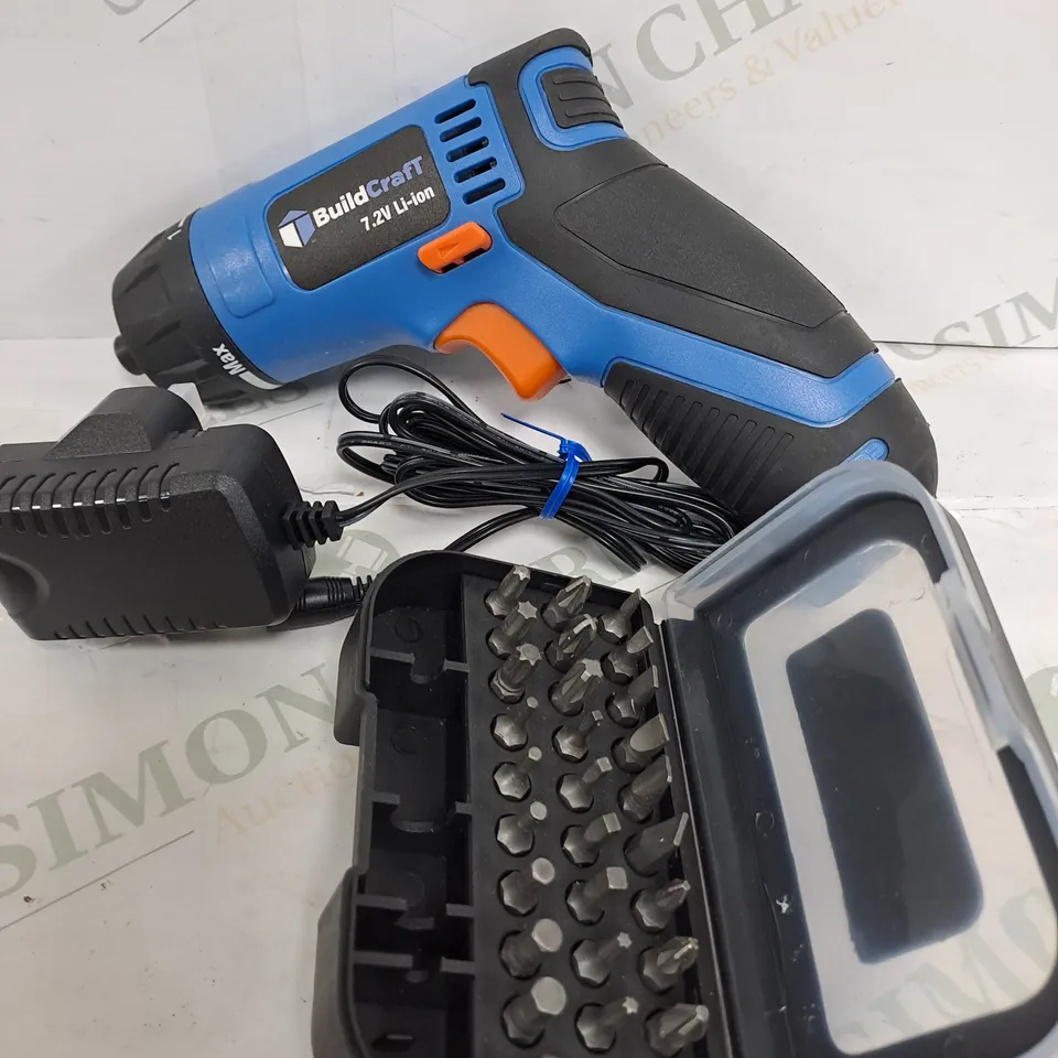 BOXED BUILDCRAFT 7.2V RECHARGABLE CORDLESS SCREWDRIVER  RRP £39.99