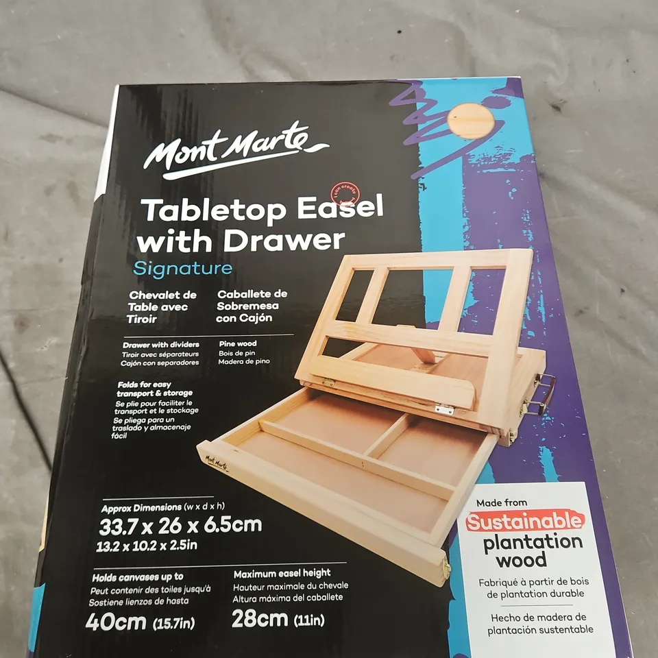 MONT MARTE TABLETOP EASEL WITH DRAWER 