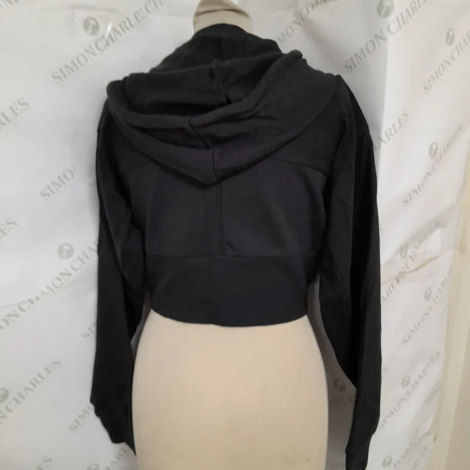 GYMSHARK POWER CROP ZIP HOODIE IN BLACK SIZE XS