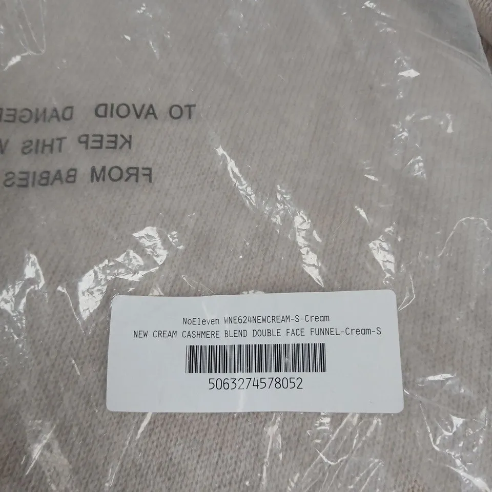 NOELEVEN CREAM CASHMERE-BLEND FUNNEL-NECK JUMPER – UK SIZE S – NEW WITH TAGS