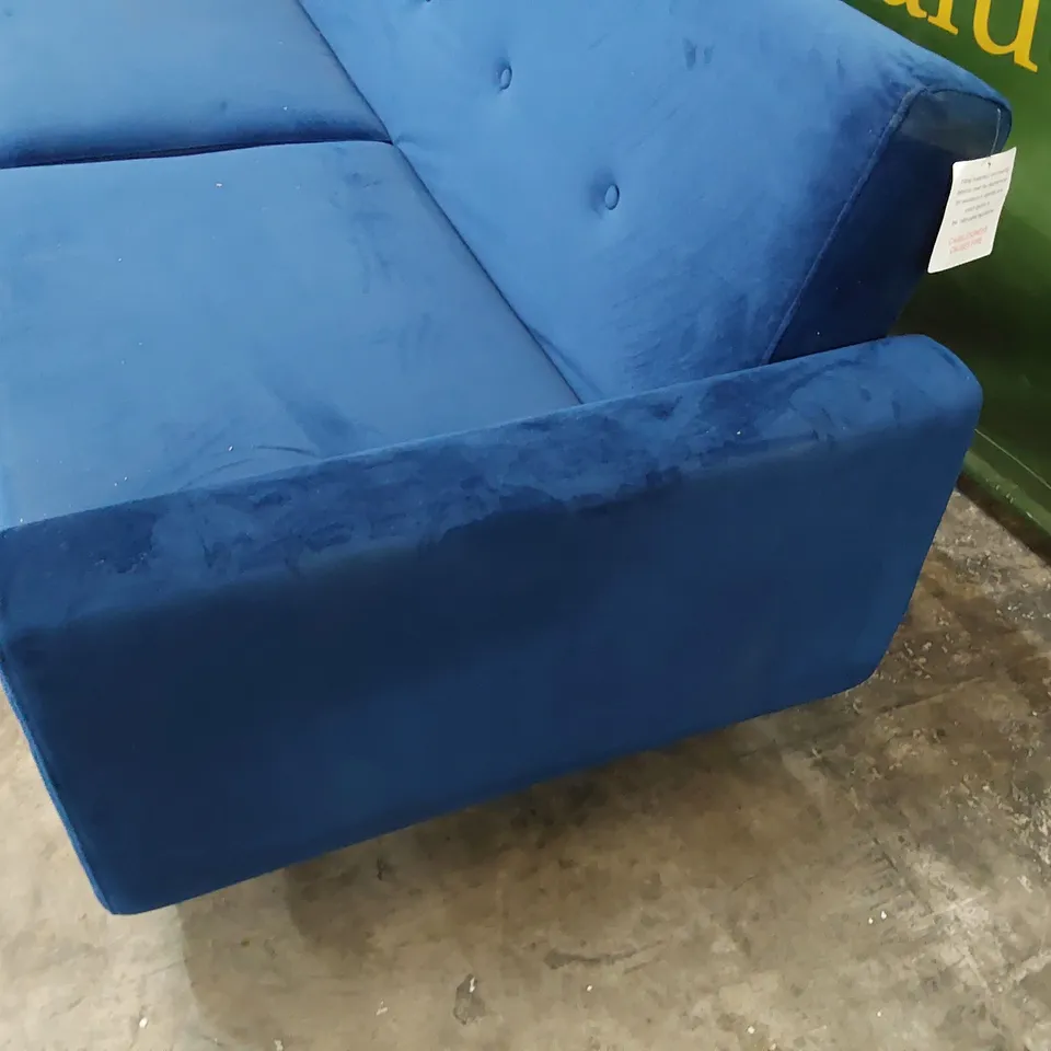 DESIGNER CLICK CLAK SOFA BED PLUSH BLUE FABRIC 